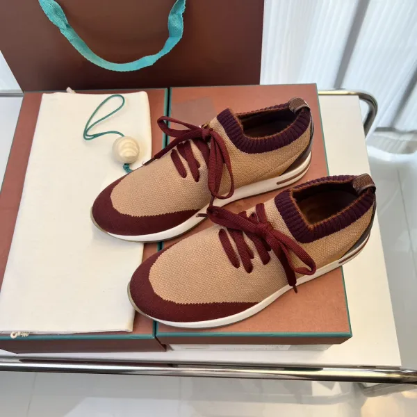 Hogan Interactive Knit Sneakers Beige Burgundy Sneakers - 10
