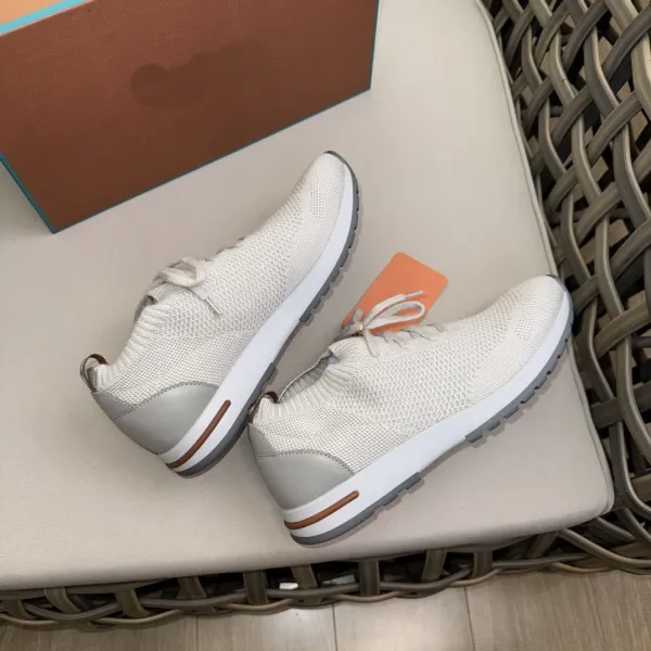 Hogan Interactive Knit Sneakers White Gray Orange - 1