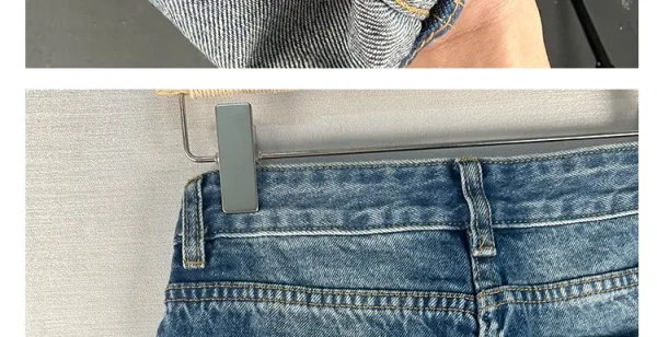Design Wide-Leg Patchwork Denim Jeans Blue - 24