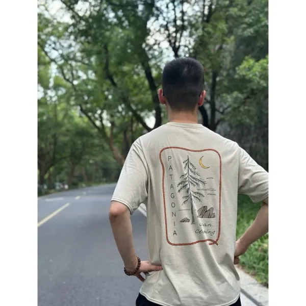 Patagonia Graphic Tee Beige with Tree Print T-Shirt - 4