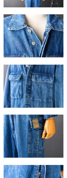 Design Denim Coverall Blue Workwear Jumpsuit Sets - 5