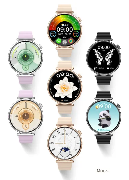 Design CW6 Mini Smart Watch Pink Beige Strap Smartwatch - 42