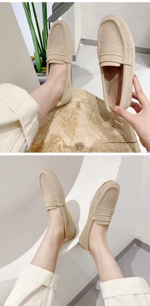 Design Loafers Dusty Rose Mesh Slip-On Casual Shoes - 16