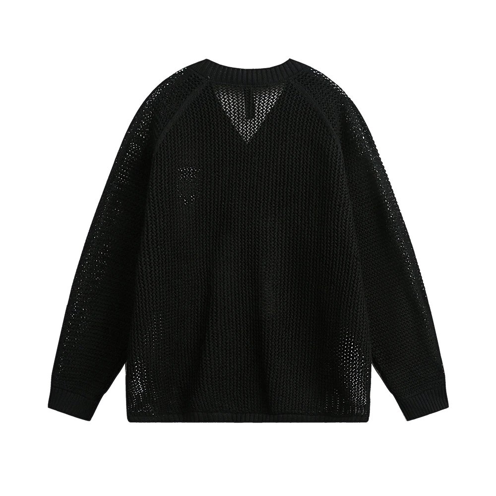 Design BLACK Energy 01 V-Neck Knit Sweater Cream Sweater - 5
