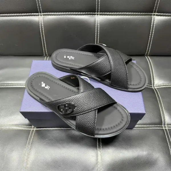 Design Suede Slide Sandals Purple / Black Slippers - 9