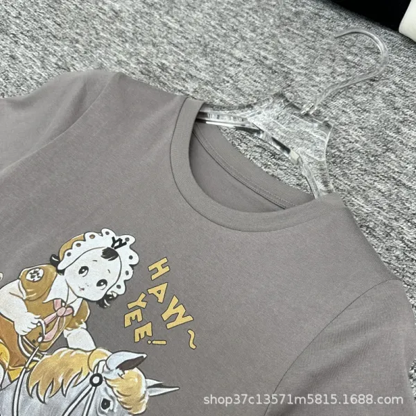 Design Rocking Horse Illustration Light Blue T-Shirt - 8