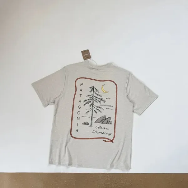 Patagonia Graphic Tee Beige with Tree Print T-Shirt - 14