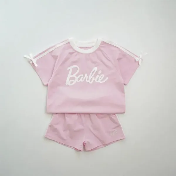 Design Barbie Logo Graphic Set Pink Casual Set Sets - 15