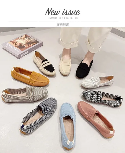 Design Loafers Dusty Rose Mesh Slip-On Casual Shoes - 29
