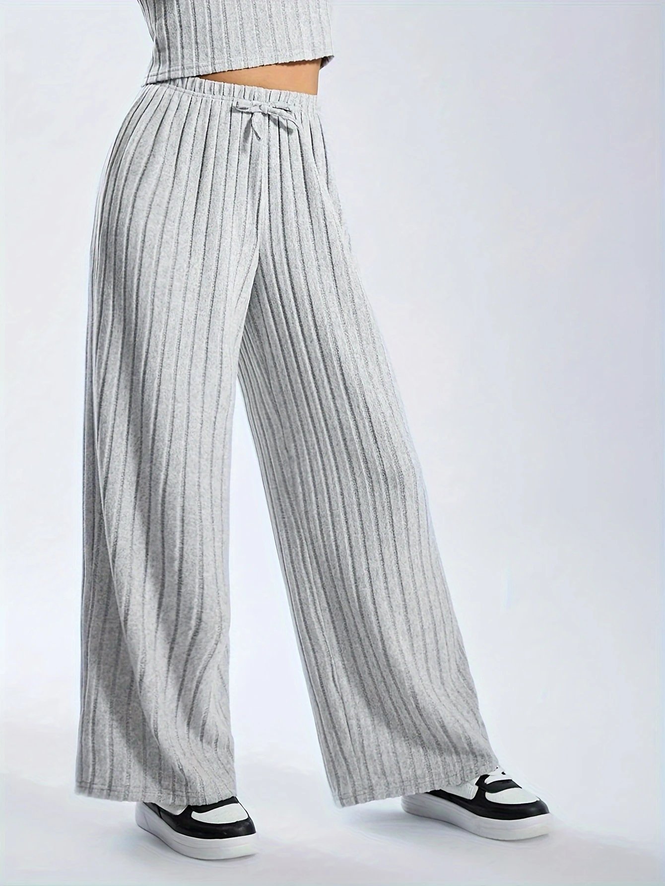 Design Ribbed Two-Piece Set Gray - 4