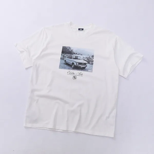 BMW E9 Coupe Photo Print White T-Shirt - 1