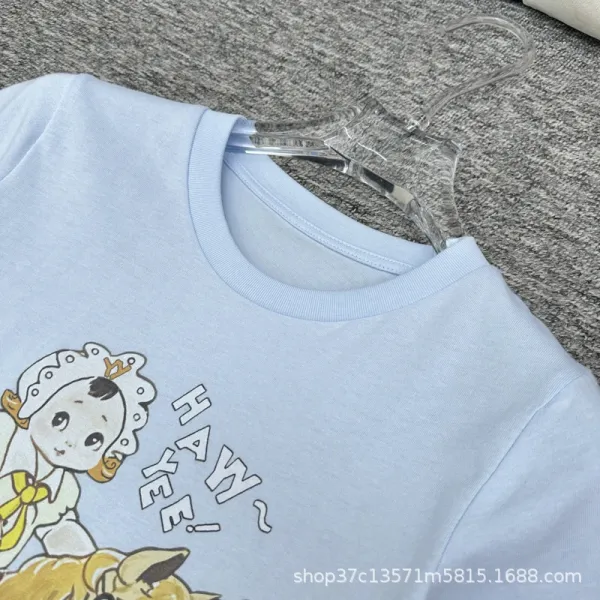 Design Rocking Horse Illustration Light Blue T-Shirt - 12