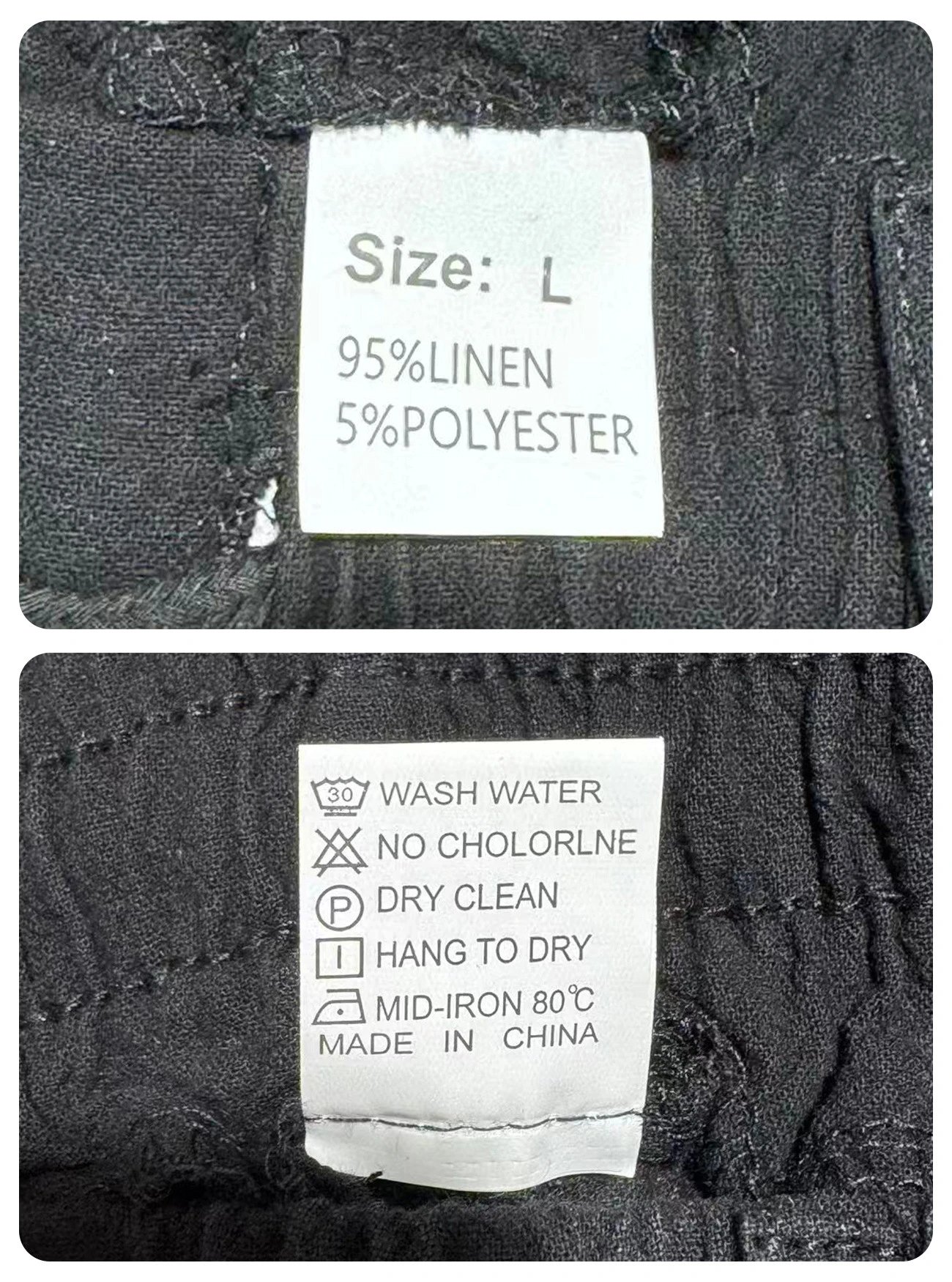 Design Wide-Leg Linen-Blend Trousers Black Pants - 8