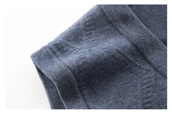 Design V-Neck Knit Vest Navy Blue Vest Top - 52