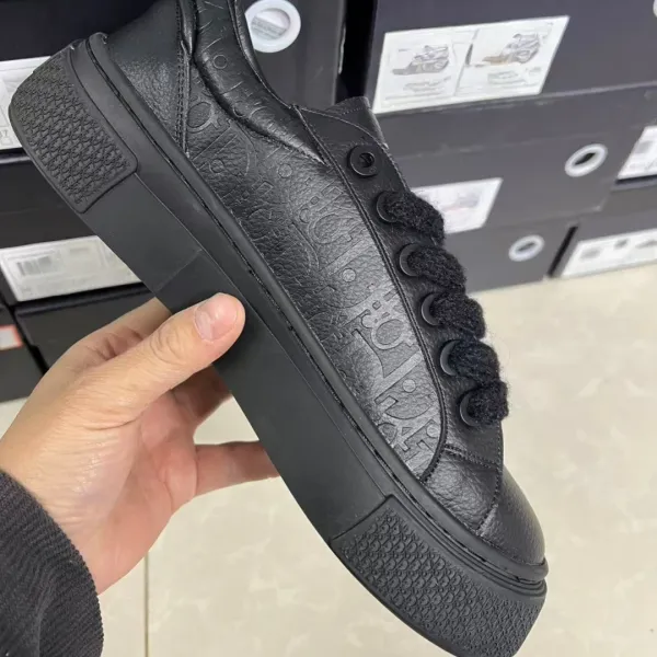 Dior B23 Oblique Black Leather Platform Sneakers Chunky Sneakers - 1
