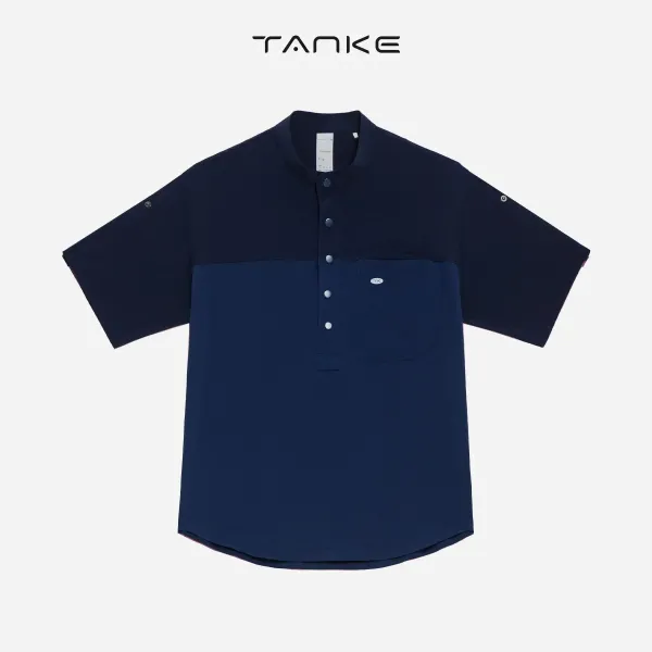 Design Tanke Mandarin Collar Shirt Pink Top Tops Shirt - 6