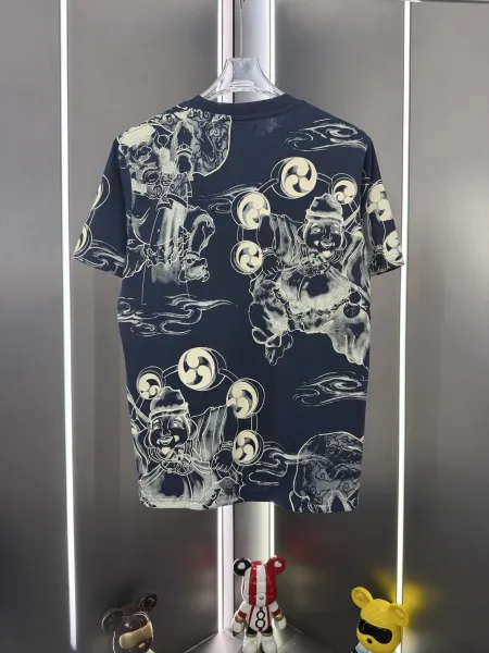 Design Japanese Folklore Print Navy T-Shirt - 1