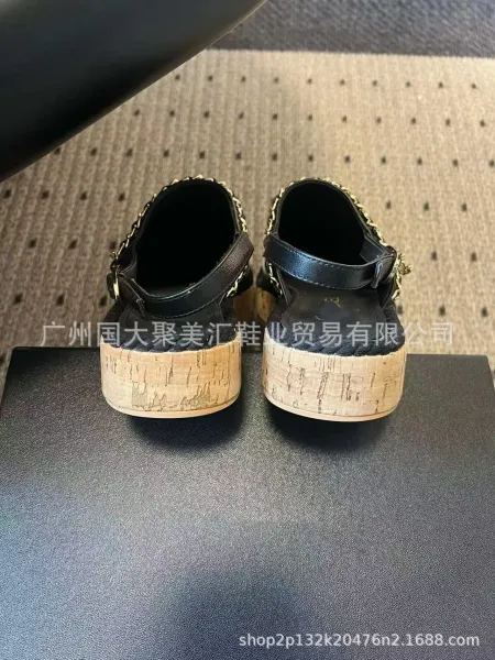 Chanel Mary Jane Espadrilles Navy and White Print Canvas Shoes Casual Shoes - 28