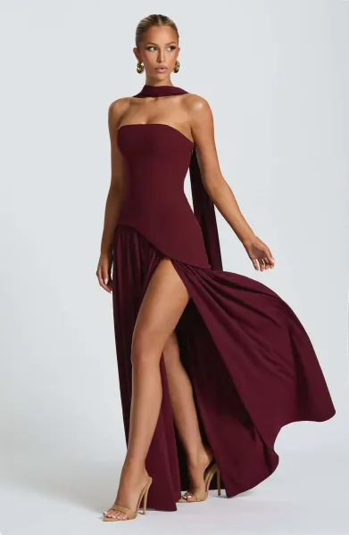 Design Olive Green Asymmetrical Halter Gown Dress.formal Dress - 41