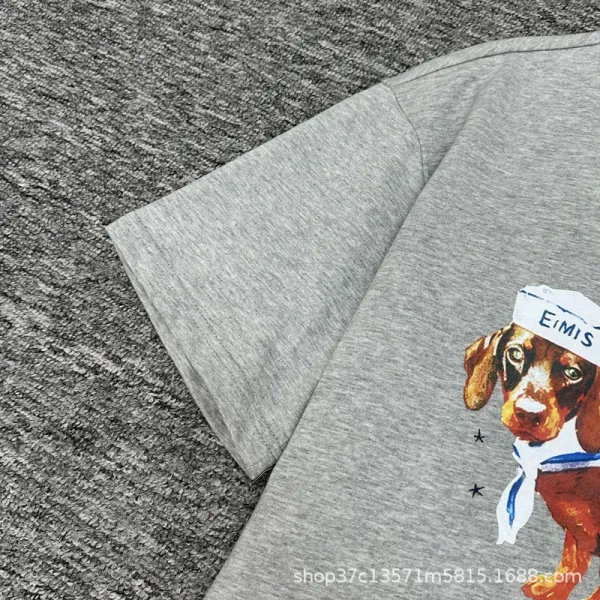 Design Dachshund Illustration Off-Shoulder White T-Shirt - 14