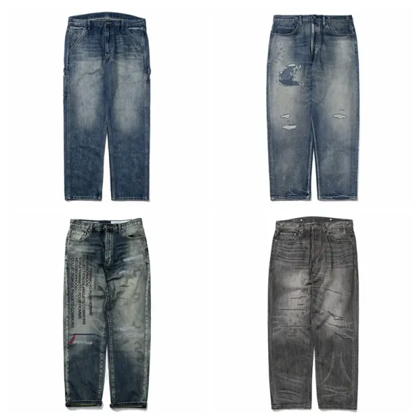 Yohji Yamamoto x Neighborhood Collection de Projets Communs Distressed Denim Jeans - 4