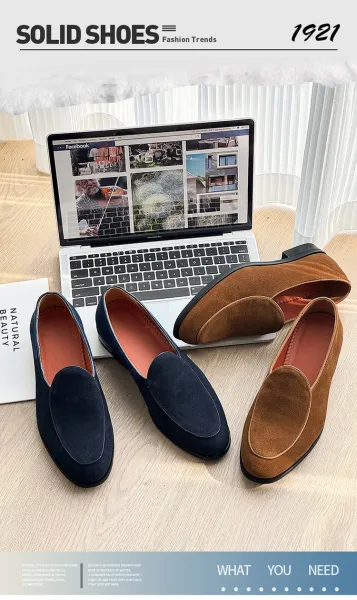 Design Suede Loafer Brown Casual Shoes - 2