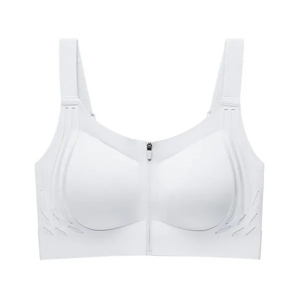 Design Front-Zip Sports Bra White Underwear - 1