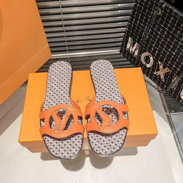 Louis Vuitton Oran Slide Orange Monogram Canvas Slippers - 1