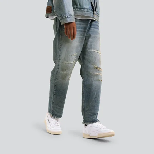 Yohji Yamamoto x Neighborhood Collection de Projets Communs Distressed Denim Jeans - 41