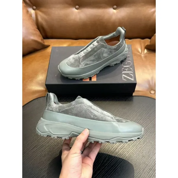 Zegna XXX Slip-On Sneakers Sage Green Chunky Sneakers - 1