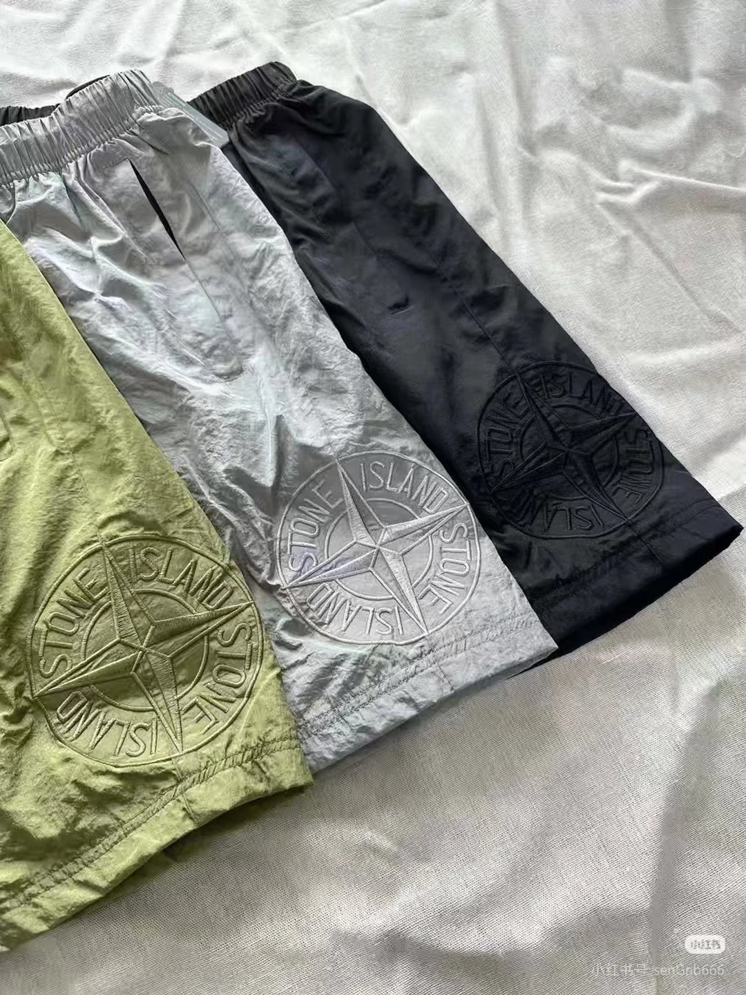 Stone Island Shadow Project Nylon Metal Shorts in Olive, Black, and Silver - 4