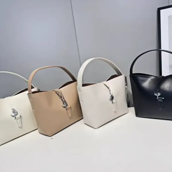 Design Chain-Handle Shoulder Bag Set in Beige - 14