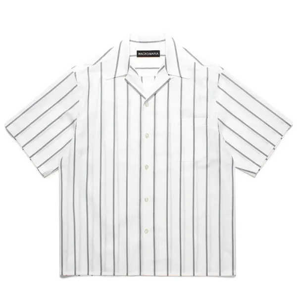 Design Wacko Maria Stripe Short-Sleeve Shirt White Shirt - 1