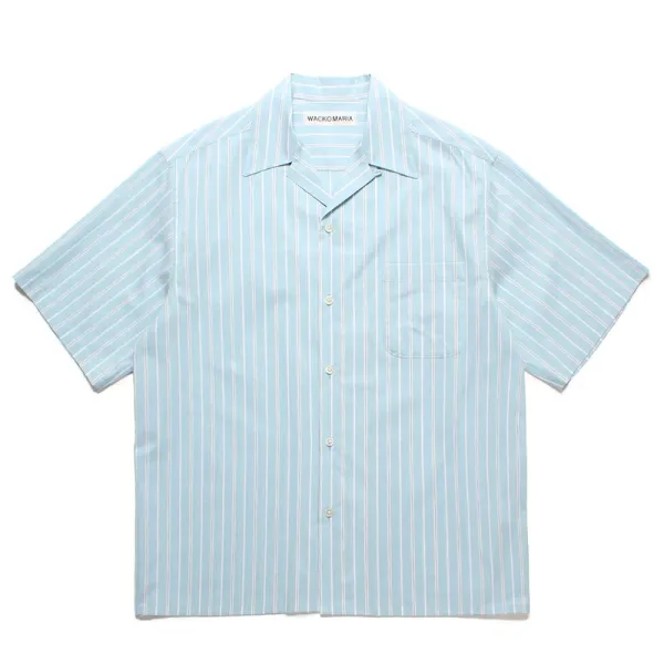 Design Wacko Maria Stripe Short-Sleeve Shirt Light Blue Shirt - 1