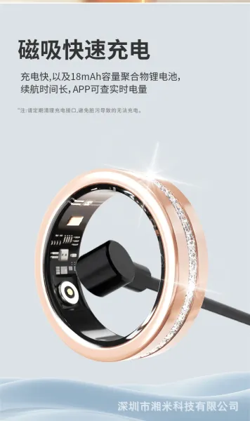Design Smart Ring with Crystal Accents Rose Gold Smart Ring Jewelry - 18