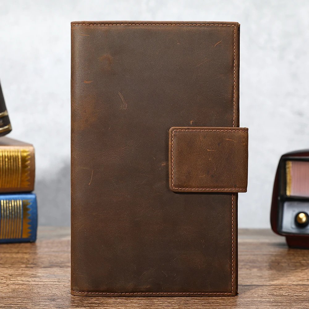 Design Vintage-Style Brown Leather Journal Cover Wallets