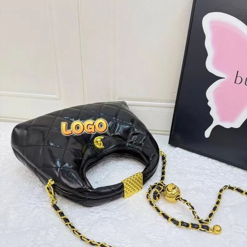 Chanel 22 Bag Black Quilted Patent Leather Chain Shoulder Bag - 7