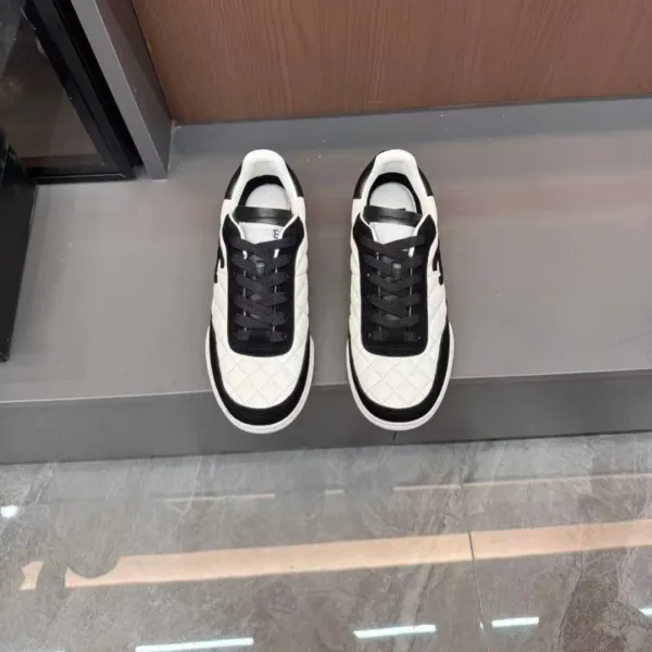 Chanel Tennis Classic Quilted White and Black Sneakers - 5