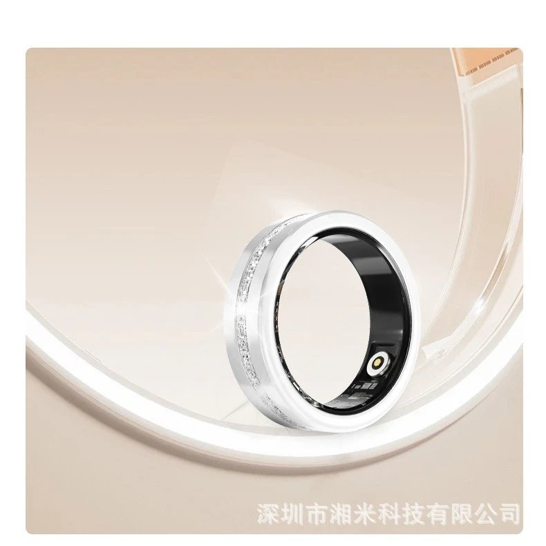 Smart Ring Rose Gold and Silver Crystal Embedded Tech Wearable