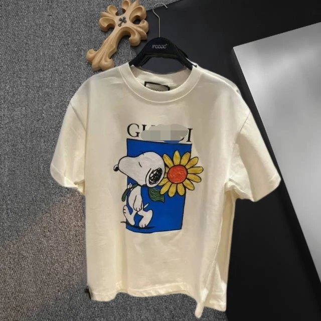 Gucci x Peanuts Snoopy Sunflower Graphic T-Shirt Beige - 5