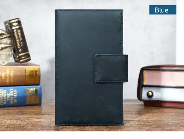 Design Vintage-Style Brown Leather Journal Cover Wallets - 17