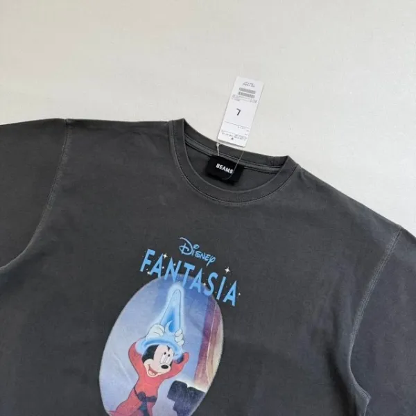 Design Disney Fantasia Mickey Mouse Graphic Oversized T-Shirt Gray T-Shirts - 17