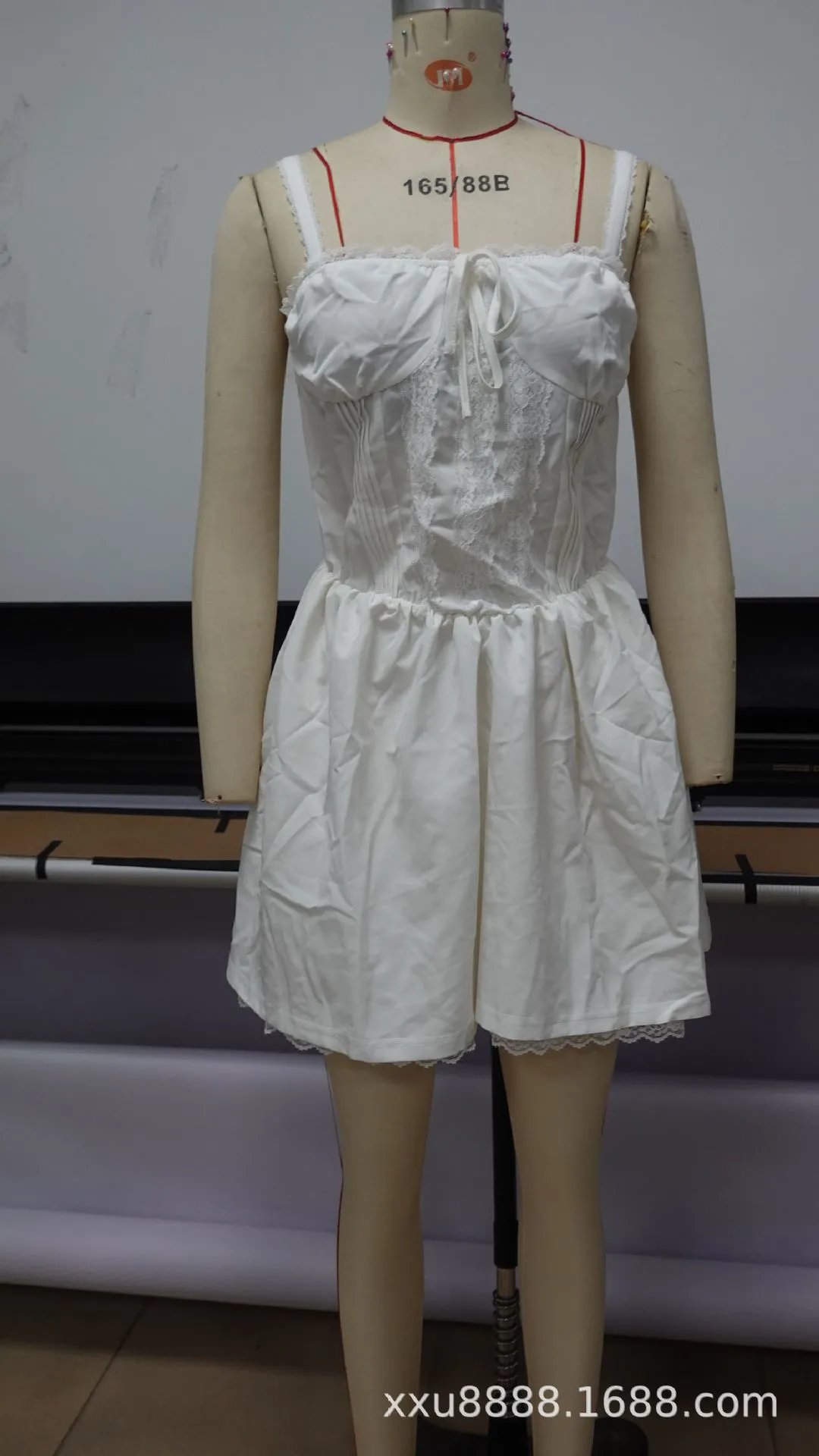 Design Off-Shoulder Lace Corset Mini Dress White - 17