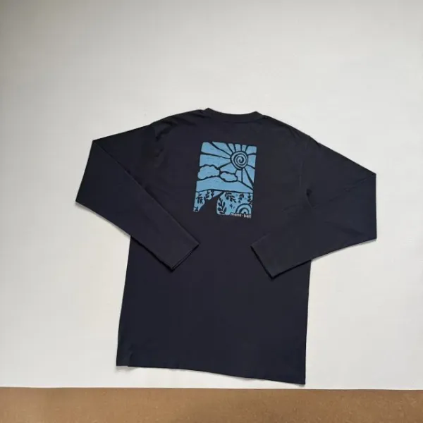 Design Sunscape Graphic Long-Sleeve T-Shirt Navy Blue - 17