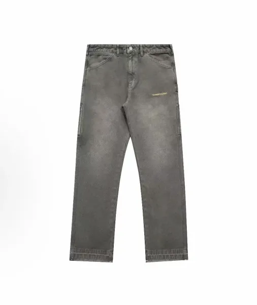 Design Cargo Pants Light Gray Washed Utility Pants - 6