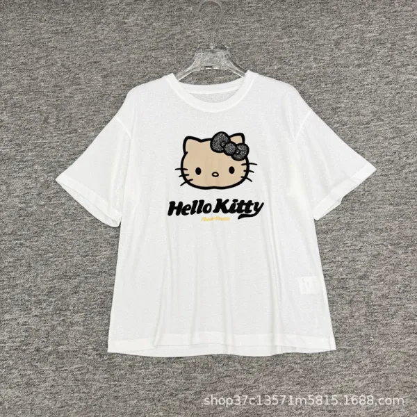 Hello Kitty Graphic Print White Oversized T-Shirt - 1