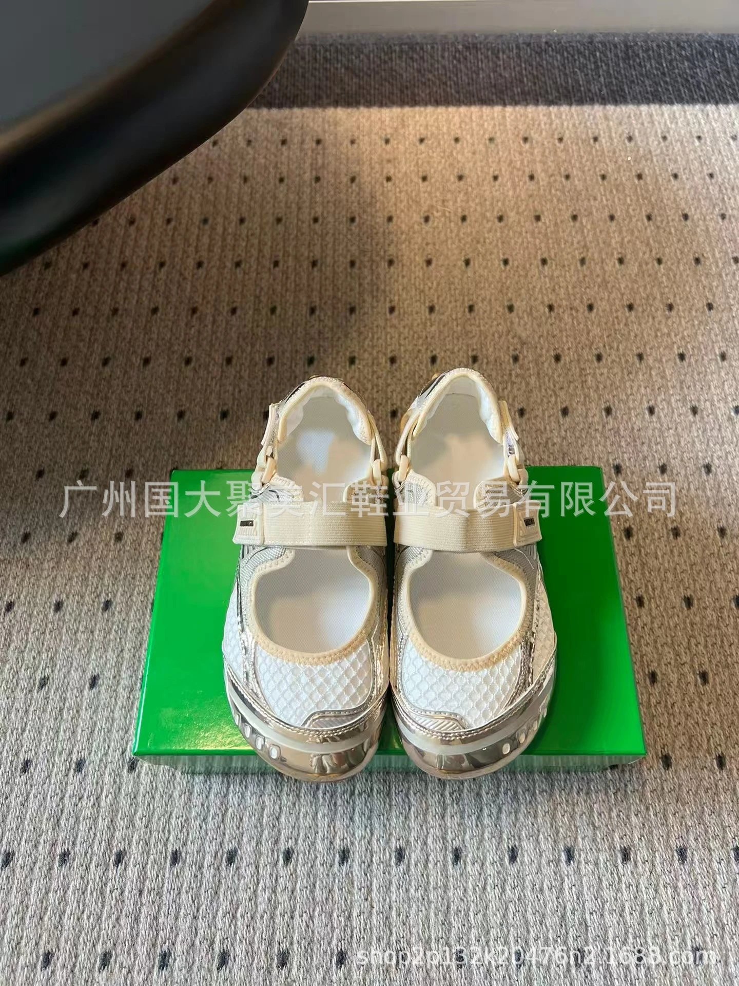 Prada Cleated Mary Jane Silver Metallic Sneakers Chunky Sneakers - 5