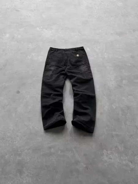 Design Cargo Pants Light Gray Washed Utility Pants - 27
