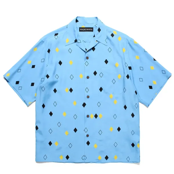 Design Wacko Maria Lucha Libre Fight Club Hawaiian Shirt Blue Shirt - 32