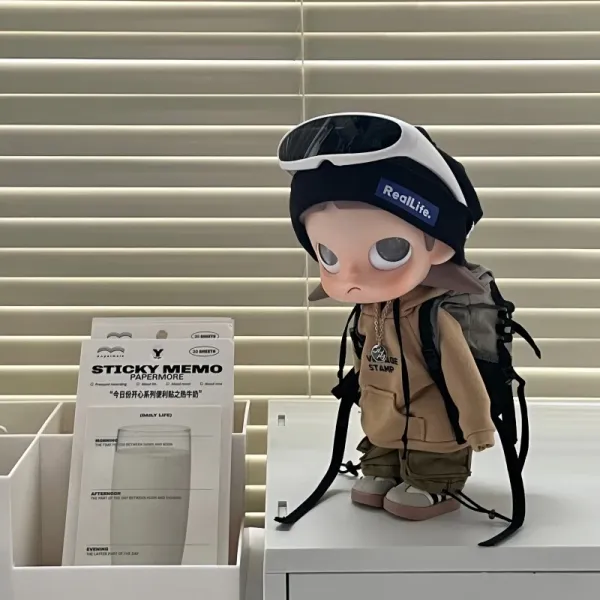 Pop Mart Labubu x Real Life Hoodie Beige Figure with Goggles - 6